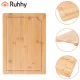 Bamboo Cutting Board Set Ruhhy 3 Piece with Stand for Kitchen