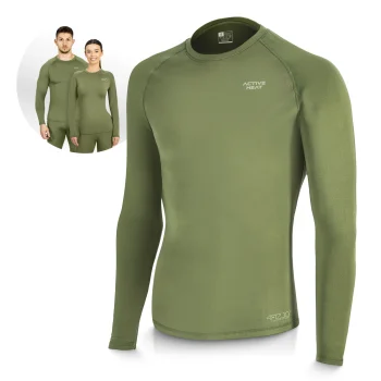 4Fizjo Unisex Long Sleeve Thermal Shirt, Green, Size S