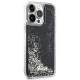 Guess iPhone 14 Pro Max Case Liquid Glitter Marble, Black