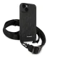Apple iPhone 14 Plus 6.7\'\' Karl Lagerfeld Monogram Plaque Logo Strap Case Cover (KLHCP14MSTMK), Black