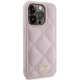 Guess iPhone 15 Pro Max Case Quilted Metal Logo, Pink