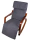ModernHome Rocking Chair with Adjustable Footrest Grey/Walnut