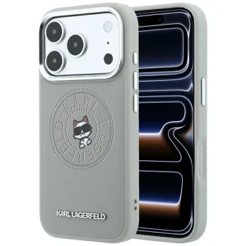 Karl Lagerfeld Point & Choupette Sketch MagSafe Case for iPhone 18 Pro / 17 Pro, Gray