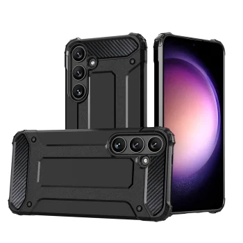 Samsung Galaxy S25 ( SM-S931 ) Armor Guard Plastic + TPU Hybrid Case Cover, Black