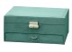 Velvet Jewelry Box Organizer with Drawer, Green
