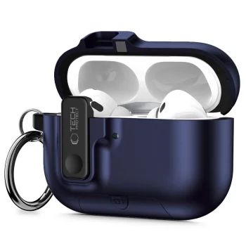 Tech-Protect Slim Hook Case for AirPods Pro 3 with Stand, Navy Blue