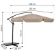 Plonos PL-881 Folding Garden Parasol 350 cm with Cover, Beige