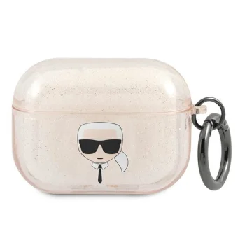Karl Lagerfeld AirPods Pro Case Glitter Karl's Head, Gold