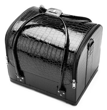 Cosmetic Accessories Case Bag Organizer in Shiny Black