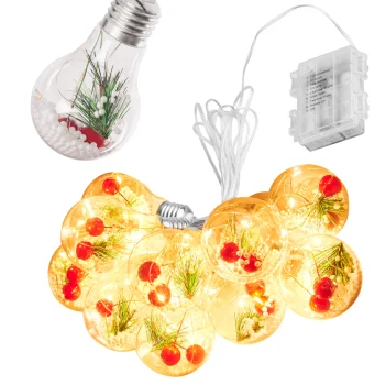 Ikonka LED String Lights with Decorative Bulbs, 3m, 50 LED, Warm White