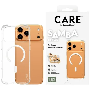 PanzerGlass iPhone 17 Pro Max Case CARE Fashionable Samba MagSafe, Transparent