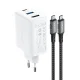 Acefast A17 GaN 2-in-1 Charger 65W USB-C / USB and HDMI 4K@60Hz Adapter with Cable, White