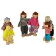 Wooden Doll Family Set for Dollhouses 6 Poseable Figures