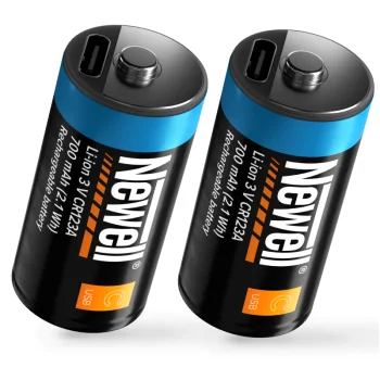 Newell CR123A USB-C Rechargeable Battery Set - 700 mAh (2 Pcs)