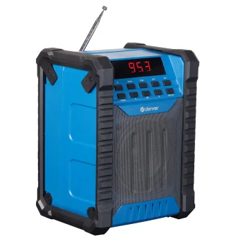 Denver WRB-60 Jobsite Radio with FM and Bluetooth, Blue/Black