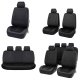Automašīnas sēdekļu pārvalku komplekts, Melns | A set of Universal Eco Leather Car Seat Covers