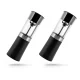 Huslog Electric Gravity Salt and Pepper Grinder Set with Base, Black