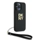 DKNY iPhone 14 Pro Max Case Wrist Strap Stock Logo, Black