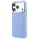 Guess Saffiano Peony & Ring MagSafe Case for iPhone 17 Pro / 18 Pro - Light Blue