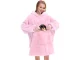 Oversized Warm Hoodie Sweatshirt Blanket with Pocket, Pink
