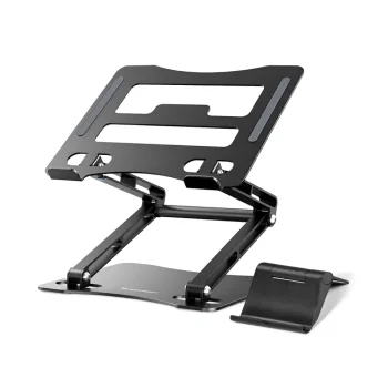 Wozinsky WRS-CPY75DSB Foldable Aluminum Laptop and Tablet Stand 11–17.3" with Phone Stand - Black