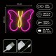 Butterfly LED Neon Sign Wall Decor Light, USB Powered Lamp for Bedroom, Pink