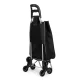 ModernHome Stair Climbing Shopping Trolley with 6 Wheels, 25L, Black