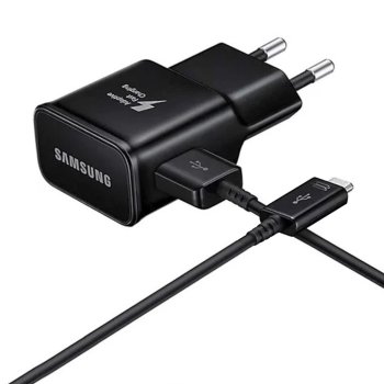 Samsung EP-TA200EBE USB-A 15W wall charger with EP-DR140ABE USB-A - USB-C cable (OOB Bulk - replacement packaging) -...
