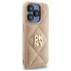 DKNY Quilted Stack Logo iPhone 15 Pro Max Case - Beige