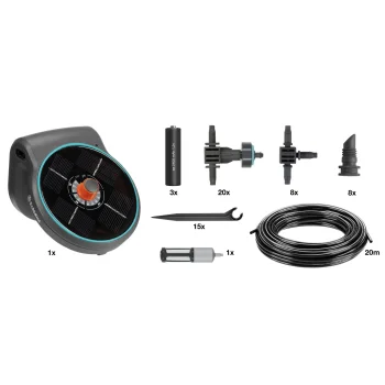 Gardena aquaBloom Solar-Powered Irrigation Set, Black