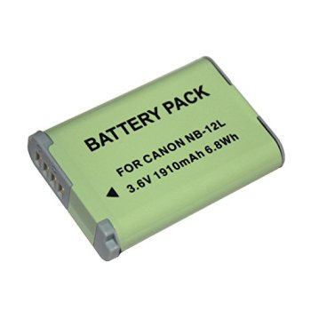 Replacement Battery for Canon NB-12L, 1910mAh