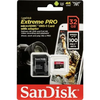 SanDisk Extreme PRO microSDHC Memory Card 32GB SDSQXCG-032G-GN6MA