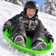 Round plastic snow saucer with handles, 62 cm, green