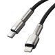 Baseus Cafule Metal USB Type C to Apple iPhone Lightning Data Charging Cable, PD, 20W, 2m, Black