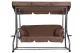 MultiGarden 3-Seater 2-in-1 Garden Swing with Cushions, Brown