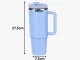 Large Thermal Mug with Handle and Straw 1.2L Stainless Steel, Blue