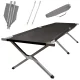 LUARO XXL Folding Camping Bed, Black, 150 kg