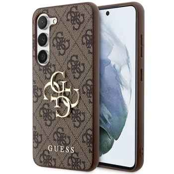 Samsung Galaxy S24+ Plus (SM-S926) Guess 4G Big Metal Logo Case Cover, Brown