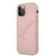 Guess iPhone 12 Pro Max Case Saffiano Vintage Script, Pink
