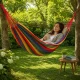 Double Garden Hammock XXL with Cover, 200 x 150 cm