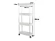 Bathroom / Kitchen Rolling Storage Cart, 4 Tiers, White
