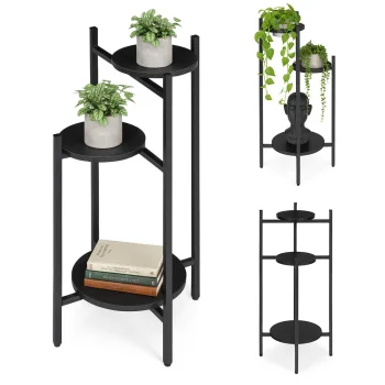 ModernHome 3-Tier Freestanding Plant Stand, Black