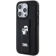 Karl Lagerfeld iPhone 15 Pro Case Gripstand Saffiano Karl&Choupette Pins, Black