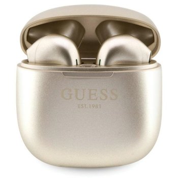 Guess Gutwst26psd Tws Bluetooth Headphones + Docking Station - Gold Classic Est Logo