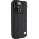 BMW Leather Quilted Case for iPhone 15 Pro Max 6.7\" - Black