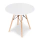 ModernHome Scandinavian Round Dining Table for Kitchen Living Room, 80 cm, White