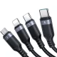 Joyroom S-A18 4-in-1 USB to 2x USB-C / Lightning / micro USB Cable, 1.2m, Black