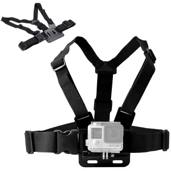 Chest Mount Harness for Action Cameras and Smartphones AP29, Black