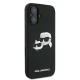 Karl Lagerfeld Silicone Double Heads Print MagSafe Case for iPhone 16 Plus, Black