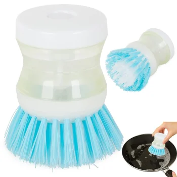Kitchen Dish Scrub Brush with Soap Dispenser 01557